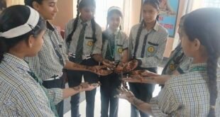 बिसौली के एसडीबी पब्लिक स्कूल में सजी मेहंदी की महफिल, बच्चों ने दिखाई अद्भुत कला।
