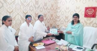 बिसौली: ब्रह्माकुमारी बहनों ने अधिकारियों की कलाई पर बांधी राखी। 